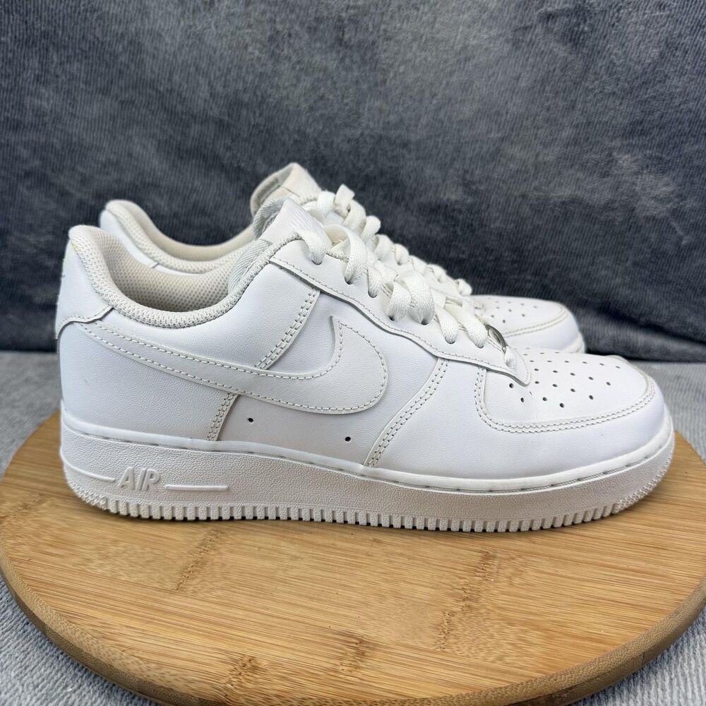 Nike Air Force 1 Shoes Womens Size 9 White Leather Low Top Sneakers 315115-112